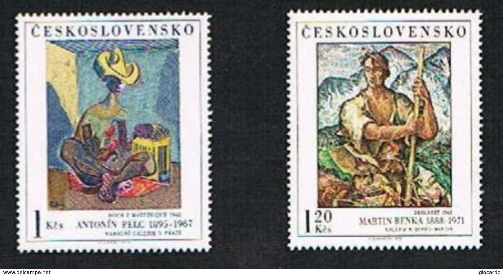 CECOSLOVACCHIA (CZECHOSLOVAKIA) - YVERT 2017.2018   - 1973  QUADRI DELLE GALLERIE NAZIONALI -  NUOVI (MINT) ** - Unused Stamps