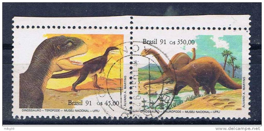 BR+ Brasilien 1991 Mi 2417-18 Dinosaurier - Gebraucht