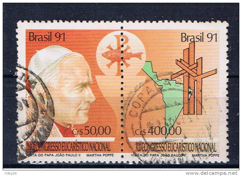 BR+ Brasilien 1991 Mi 2429-30 Johannes Paul II. - Used Stamps