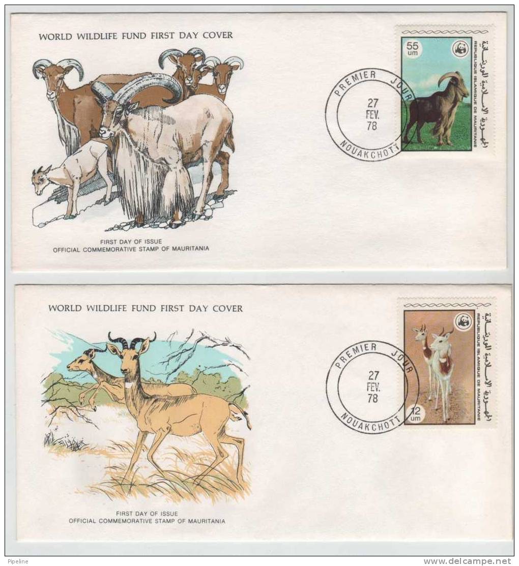 Mauritania FDC 3  WWF Covers With Cachet 27-2-1978 - FDC