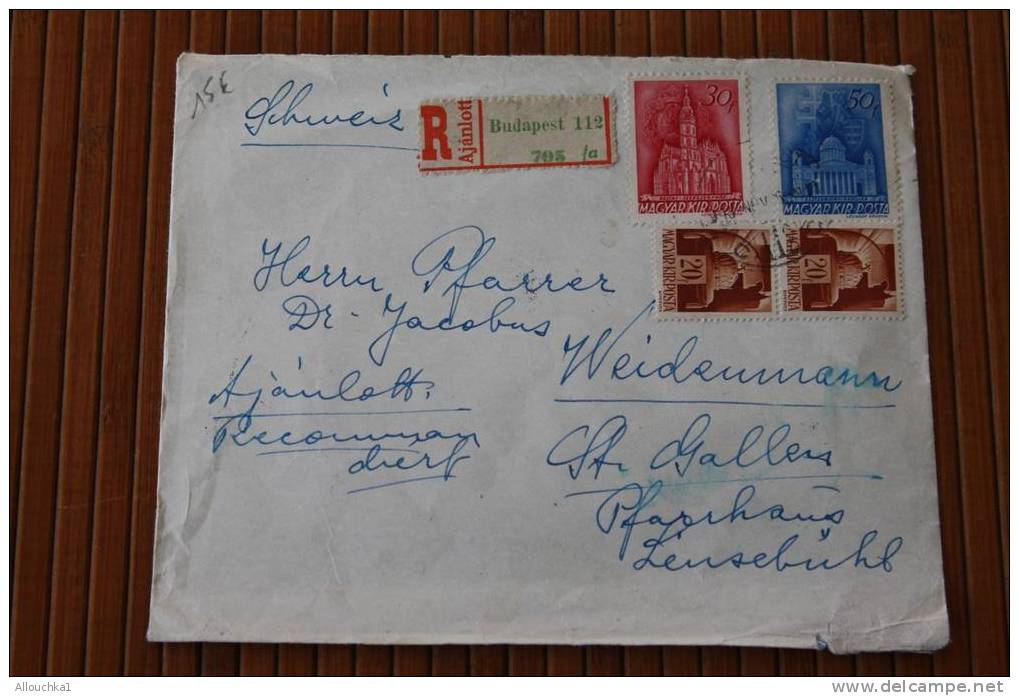 1943 GUERRE LETTER LETTRE RECOMMANDE DE BUDAPEST HONGRIE UNGARN -CENSURE CENSOR FELBONTVA P/ LEINSELBUHL BRIEFAUSGABE - Marcofilie