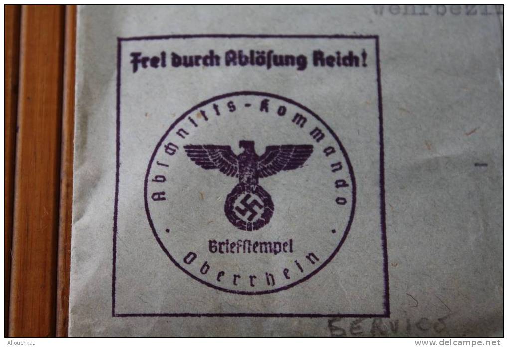 GUERRE 7-8-1940 DEUTSCHE EMPIRE 3é REICH ALLEMAGNE CACHET FELDPOST-OFFENBURG BADEN LETTRE LETTER SERVICE FREI BURCH ABLO - Briefe U. Dokumente