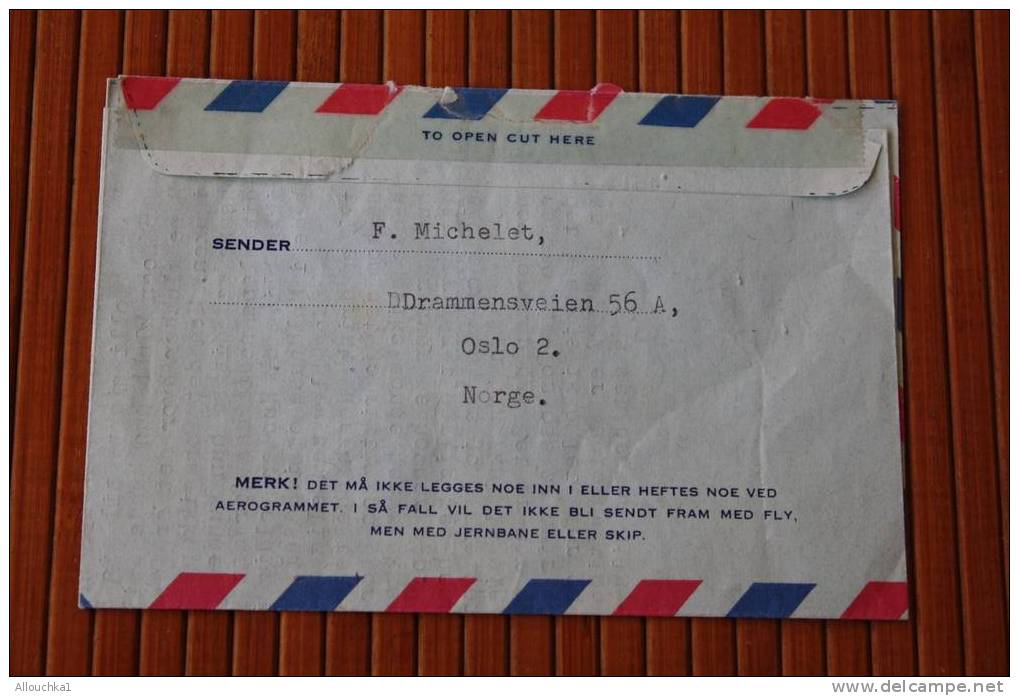 1957 AEROGRAMME AEROGRAM PAR AVION LUFTPOST LETTRE LETTER MARCOPHILIE POUR BASEL SUISSE SCHWEIZ - Storia Postale