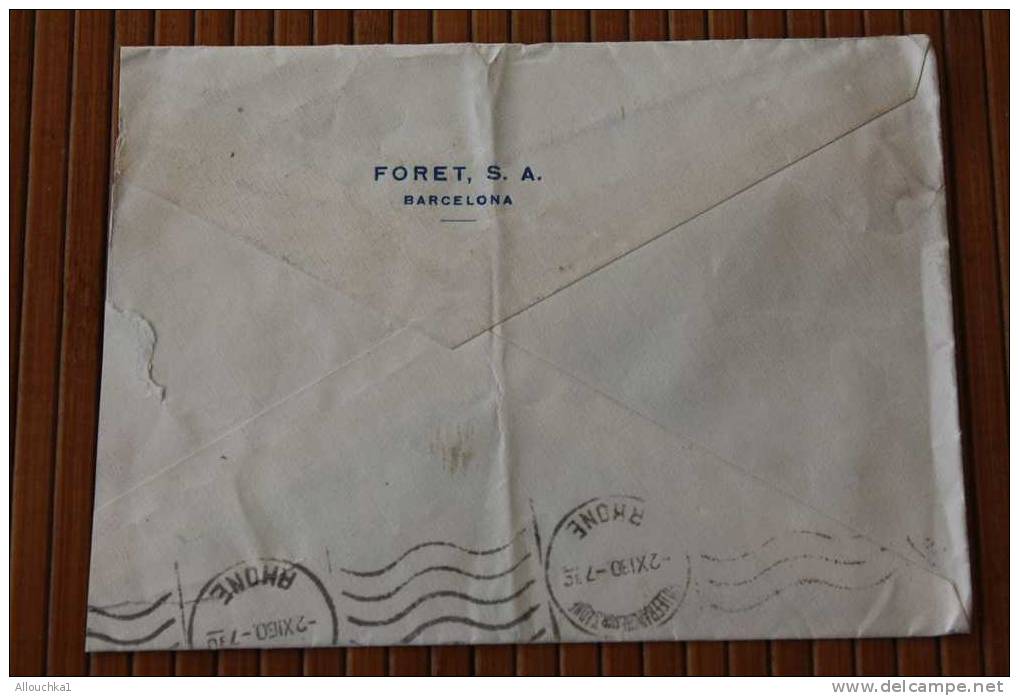 1930 LETTRE LETTER  DE BARCELONA  ESPANA  P/VILEFRANCHE SUR SAONE FRA MARCOPHILIA OMEC FLIERS - Covers & Documents