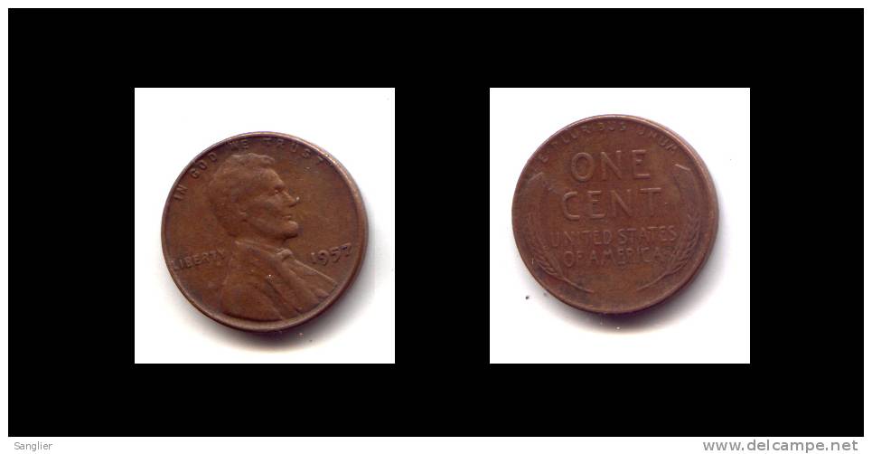 1 CENT 1957 - 1909-1958: Lincoln, Wheat Ears Reverse