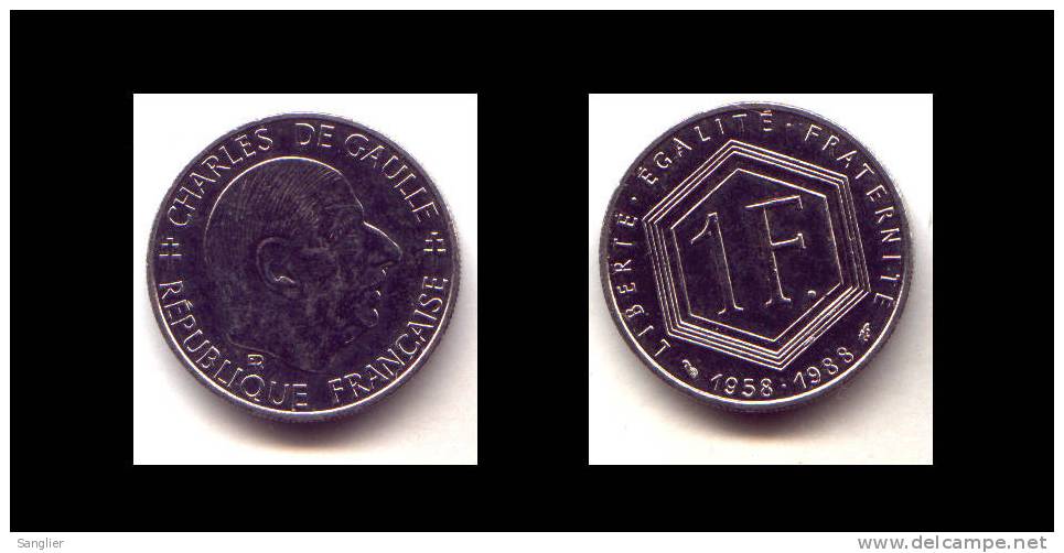 1 FR DE GAULLE 1988 - Gedenkmünzen