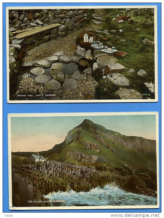 IRLANDE. WISHING WELL , GIANTS CAUSEWAY  2 PC  Valentine´s.EIRE - Antrim