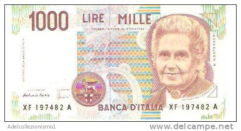 1749)splendida Banconota Da 1000 Lire Maria Montessori Serie Speciale XF Del 1996 FDC - 1000 Liras