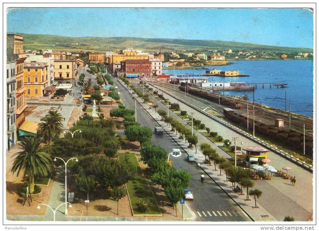 CIVITAVECCHIA (ROMA) - VIALE GARIBALDI / FERROVIA / STAZIONE DI SERVIZIO - Civitavecchia