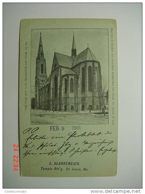 6579 UNITED STATES USA  ST. LOUIS TEMPLE RARE EDHITION   YEARS  1901  OTHERS IN MY STORE - St Louis – Missouri