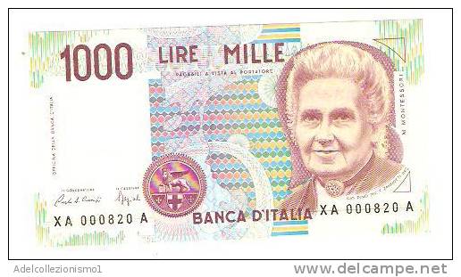 1767)splendida Banconota Da 1000 Lire Maria Montessori Serie Speciale XA-A Del 1990 FDC - 1000 Liras