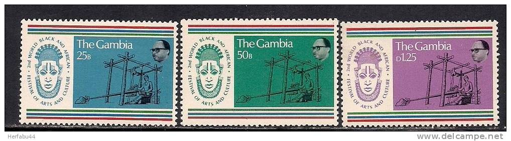 Gambia   Black & African Festival    Set    SC# 348-50 MNH** - Gambie (1965-...)