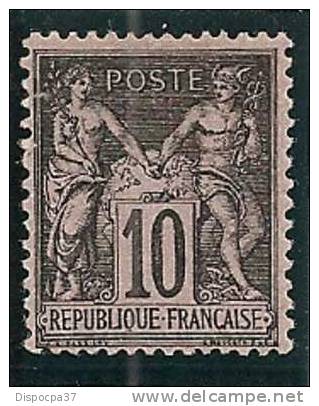 France Neuf  + Trace  N°103 (Y&T) 10 Cts Noir S Lilas- Cote 42,00€      L17 - 1898-1900 Sage (Tipo III)