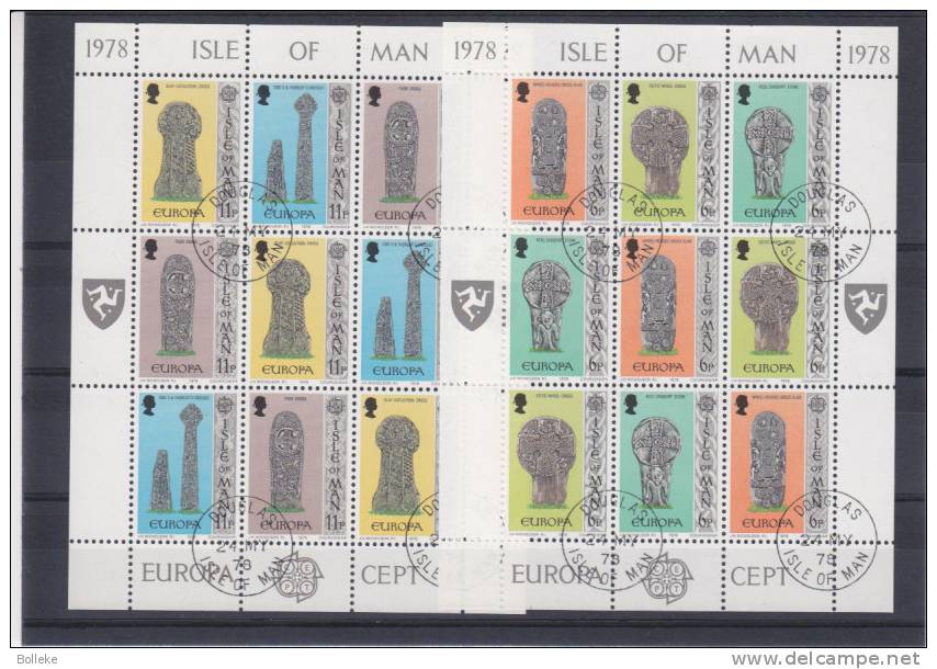 Europa CEPT - Ile De Man - Europa 1978 - Yvert 120 / 25 Oblitérés - En Petite Feuille - Valeur 7,20 Euros - 1978