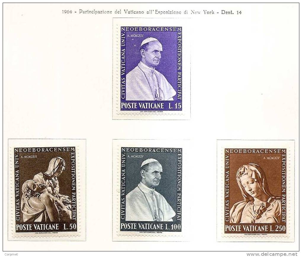 CITTA DEL VATICANO - 1964 Exposition Internationale De New York - Yvert # 401/404 - MINT (NH) - Unused Stamps