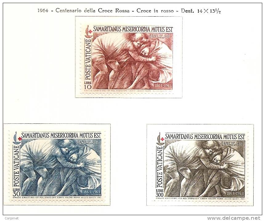 CITTA DEL VATICANO - 1964 Croix-Rouge  - Yvert # 410/412 - MINT (NH) - Ungebraucht