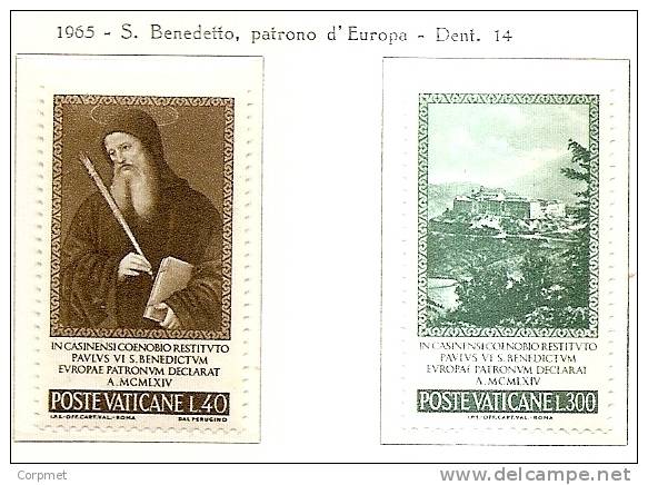 CITTA DEL VATICANO - 1965 S. Benedetto Patrono D'Europa - Yvert # 432/433 - MINT (NH) - Ungebraucht