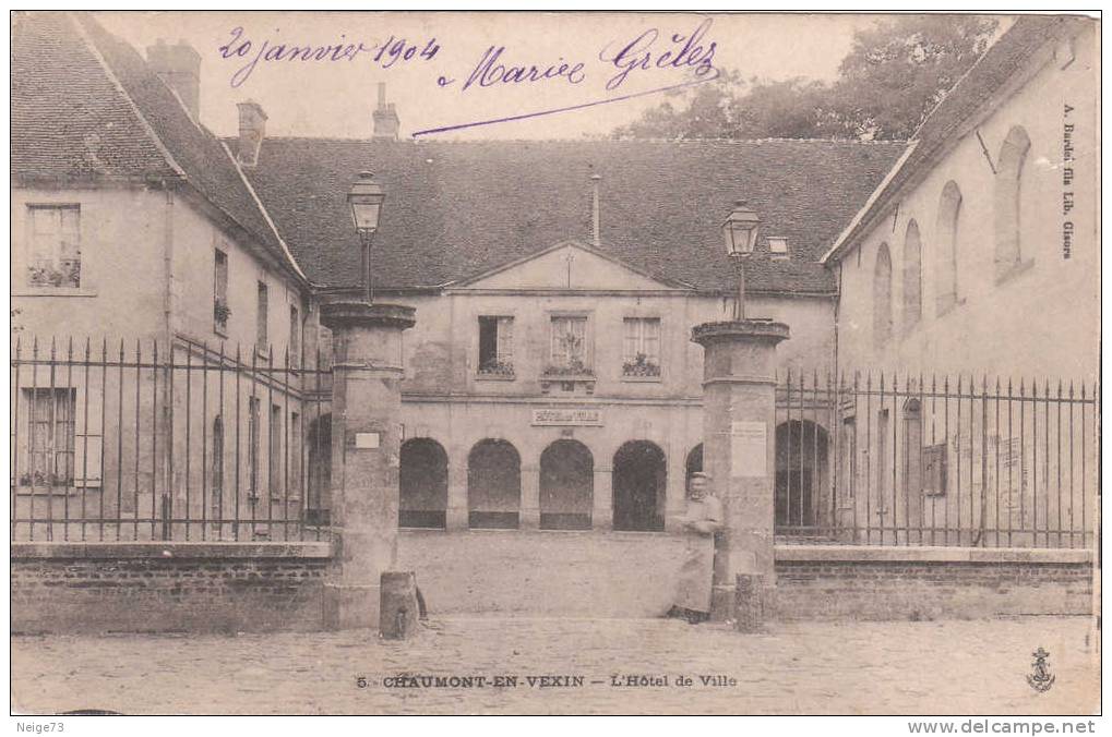 Cpa Du 60 - Chaumont En Vexin - L'Hôtel De Ville - Vers 1900 - Chaumont En Vexin