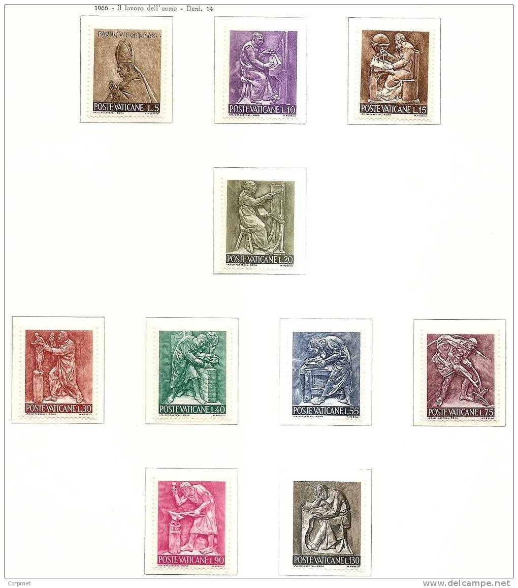 CITTA DEL VATICANO - 1966 Il Lavoro - Yvert # 441/450 - MINT (NH) - Unused Stamps