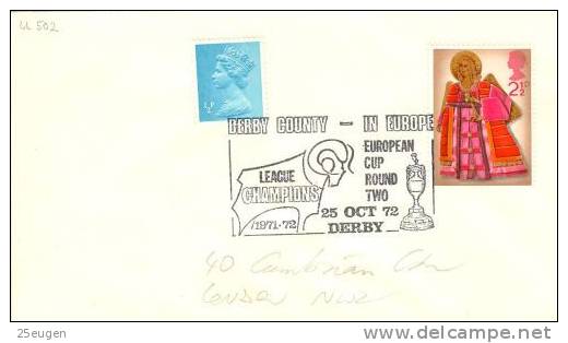 GREAT BRITAIN  1972 SOCCER  POSTMARK - Famous Clubs