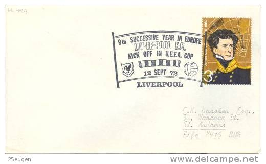 GREAT BRITAIN  1972 SOCCER  POSTMARK - Famous Clubs