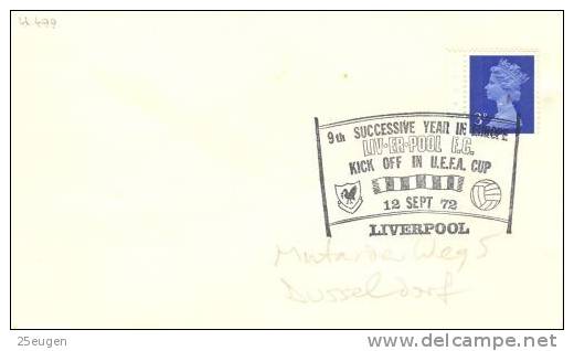 GREAT BRITAIN  1972 SOCCER  POSTMARK - Famous Clubs