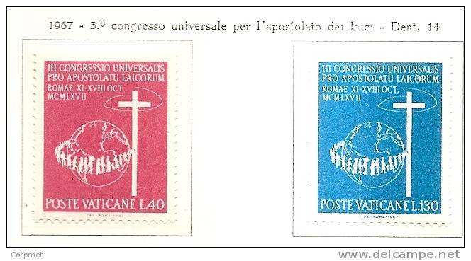 CITTA DEL VATICANO - 1967 Apostolato Dei Laici - Yvert # 471/472 - MINT (NH) - Unused Stamps