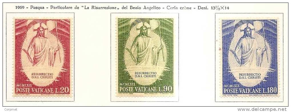 CITTA DEL VATICANO - 1969 Pasqua - Beato Angelico - Yvert # 485/487 - MINT (NH) - Unused Stamps