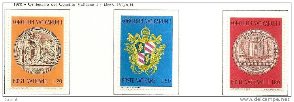 CITTA DEL VATICANO - 1970 Concilio Vaticano I - Yvert # 502/504 - MINT (NH) - Unused Stamps