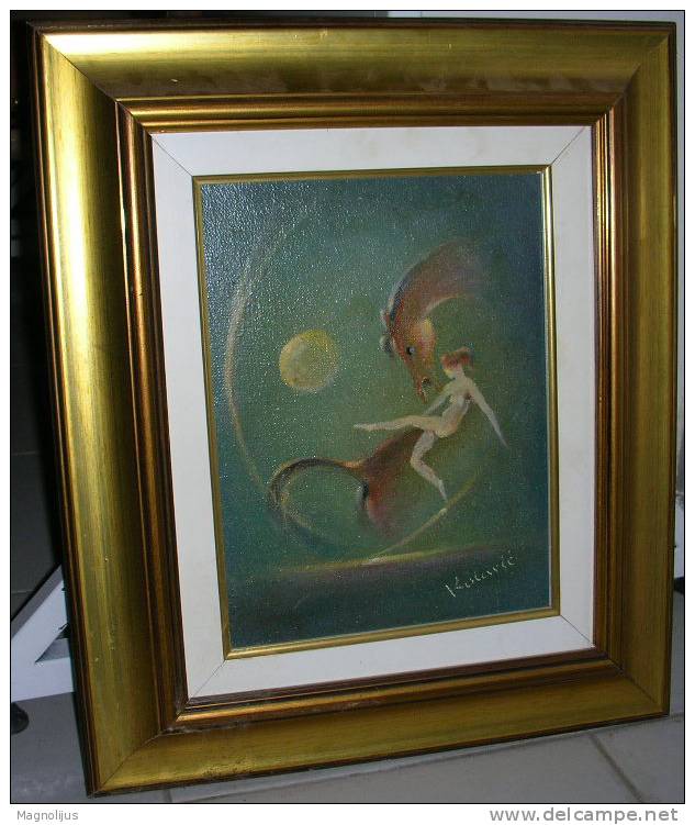 Ilija Kolaric,Academic Painter,Yugoslavia,Oil At Canvas,Olleintuch,Painting,Horse,Girl,Dream,Art - Huiles