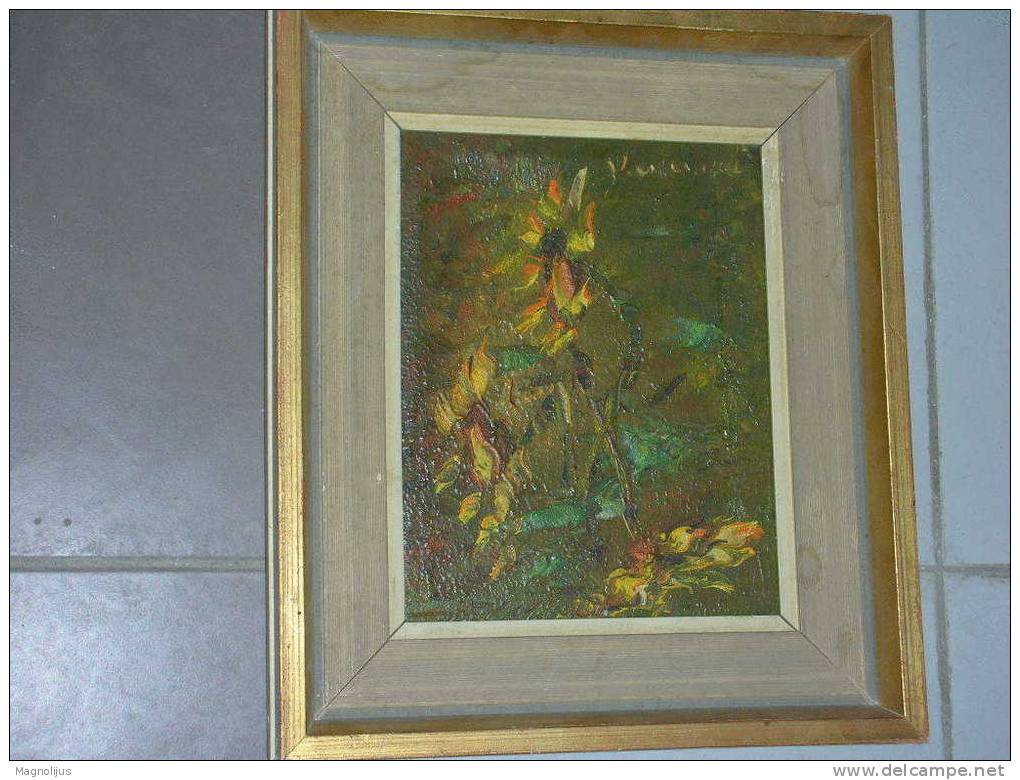 Ilija Kolaric,Academic Painter,Yugoslavia,Oil At Canvas,Olleintuch,Painting,Sunflowers,Art - Oelbilder