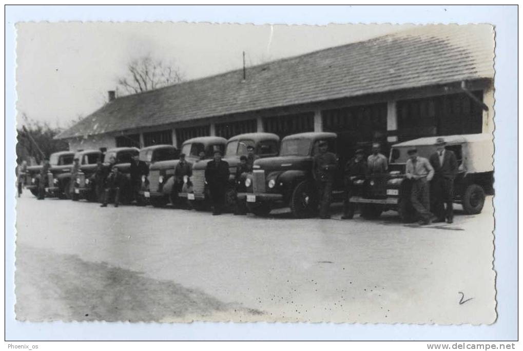 TRUCKS - Garage, Old Orginal Photo - Camions & Poids Lourds