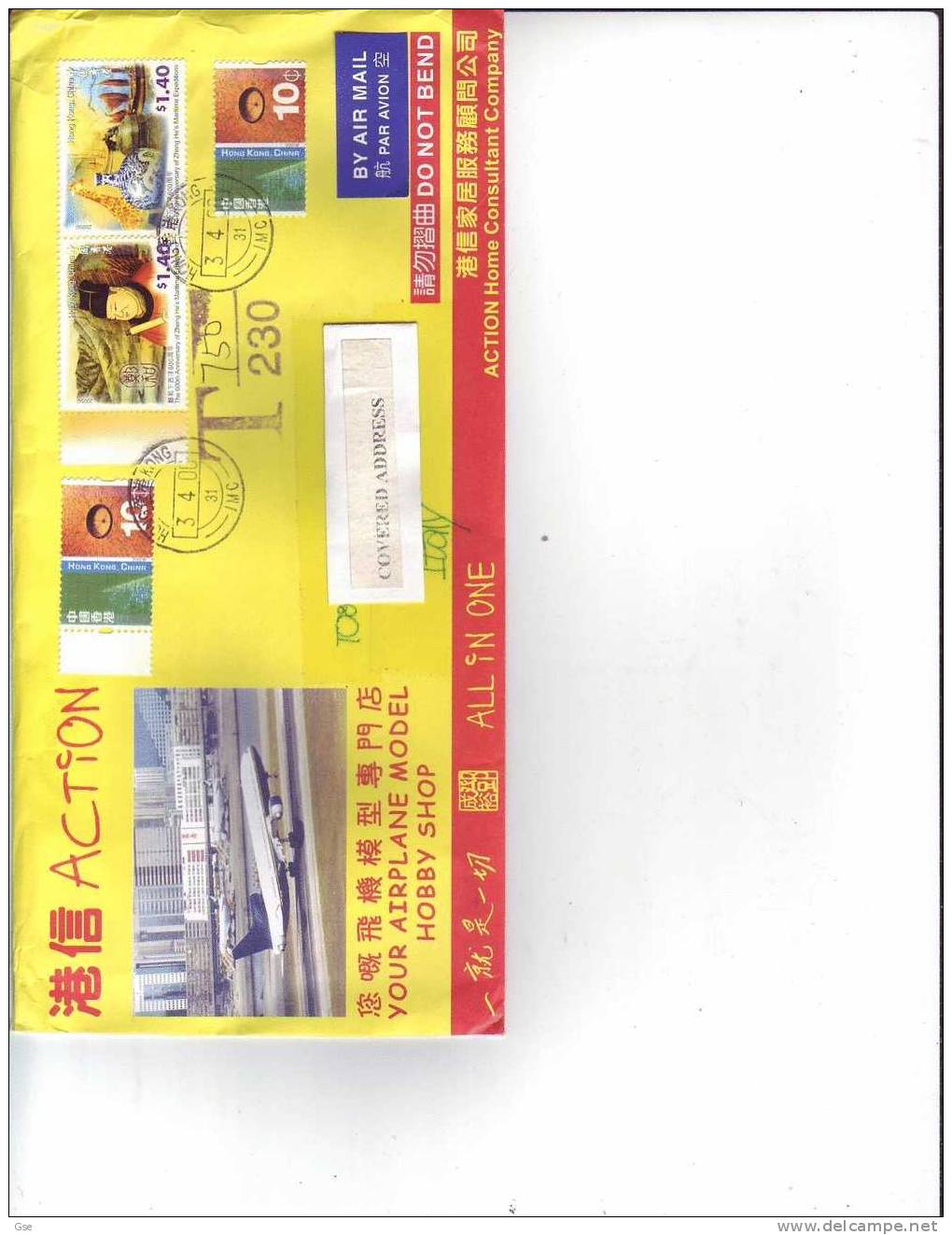 HONG-KONG 2006 - Busta Per L´ Italia - Storia Postale