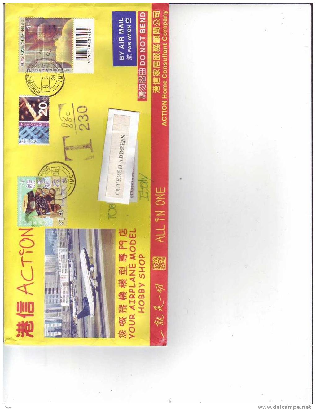 HONG-KONG 2006 - Busta Per L´ Italia - Lettres & Documents
