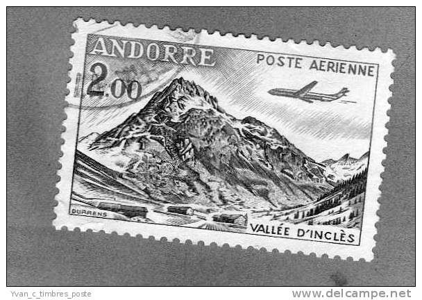 ANDORRE FRANCAIS POSTE AERIENNE TIMBRE N° 5 OBLITERE - Luchtpost