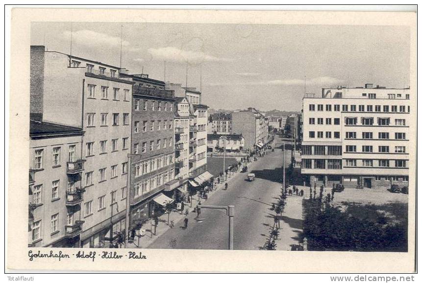 Gotenhafen Hitler Platz Gdynia TOP-Erhaltung Birds Eye Ungelaufen Dreirad Auto - Danzig