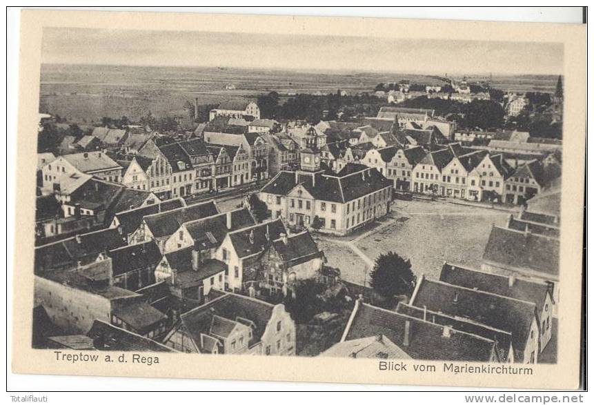 Treptow An Der Rega Blick Vom Marienkirchturm Trzebiatów TOP-Erhaltung 23.5.1929 - Pommern
