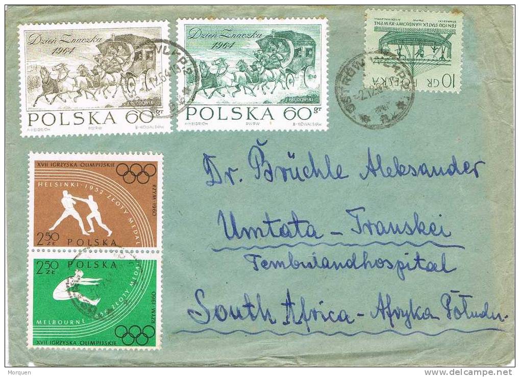 Carta OSTROW (Polonia) 1964 A Sudafrica - Cartas & Documentos