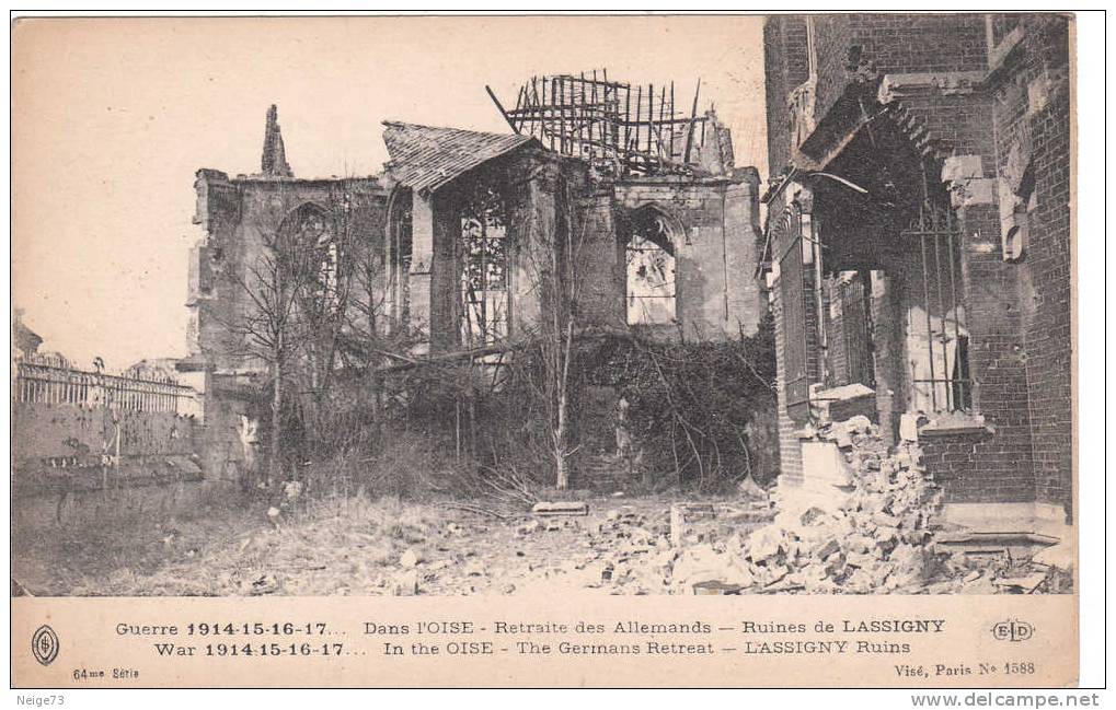 Cpa Du 60 - Retraite Des Allemands - Ruines De Lassigny - Lassigny