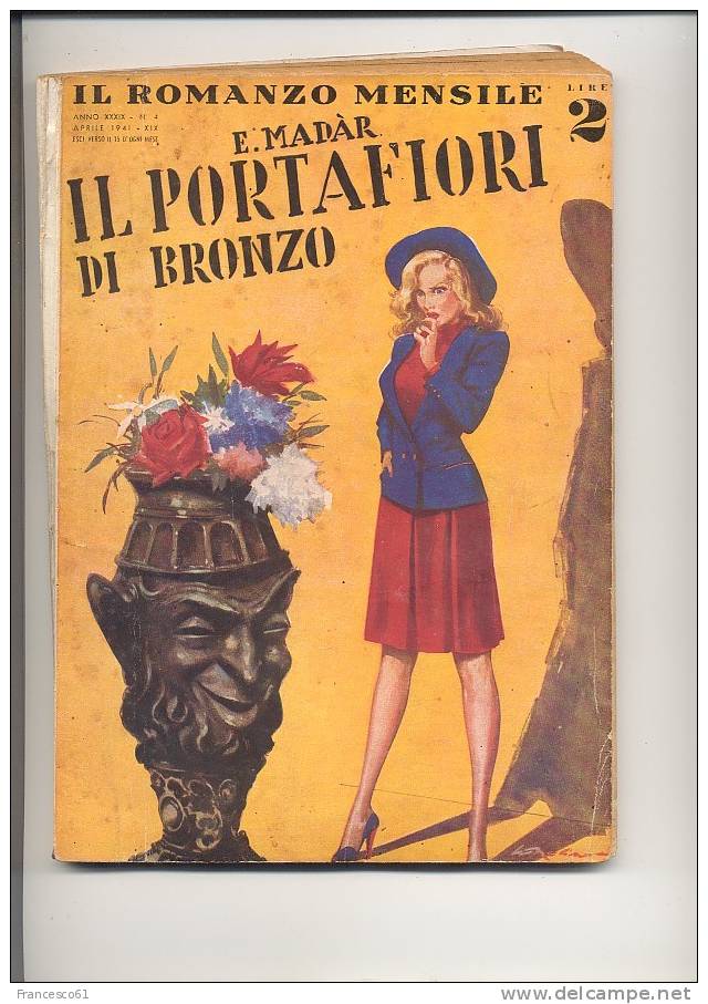 $$$133 IL ROMANZO MENSILE 1941-4 Illustratore Walter MOLINO 98 Pagine - Italian