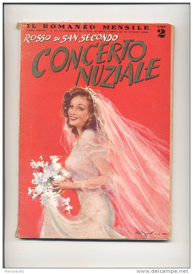 $$$134 IL ROMANZO MENSILE 1941-10 Illustratore Walter MOLINO 82 Pagine - Italiano