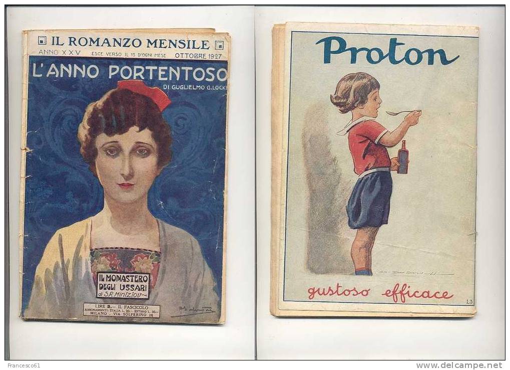 $$$135 IL ROMANZO MENSILE 1927-10 Illustratore Dudovich Pubblicità PROTON - Italiano