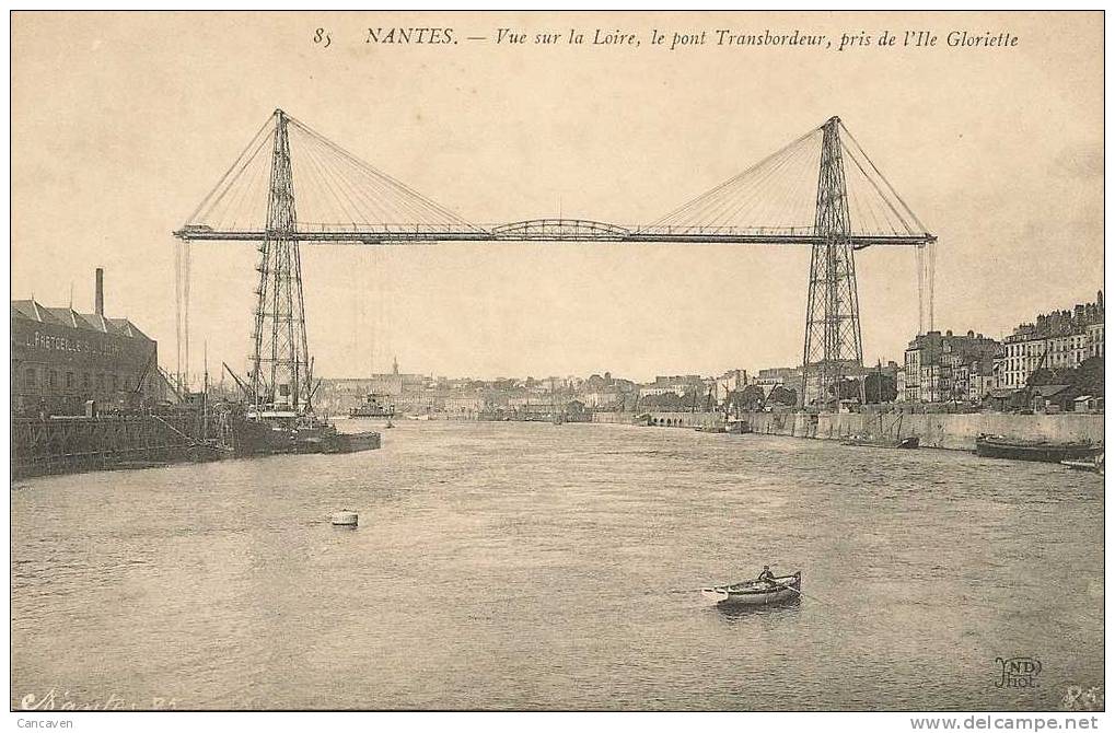 NANTES -  Vue Sur La Loire, Le Pont Transbordeur, Pris De L´ile Gloriette - Nantes