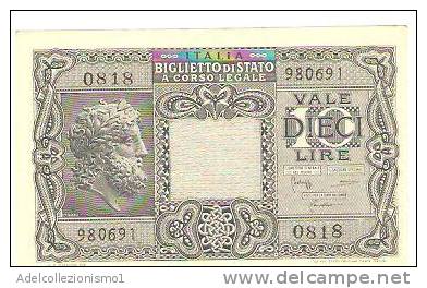 1783)splendida Banconota Da 10 Lire Giove Del 23-11-1944 FDC Vedi Foto - Italia – 10 Lire