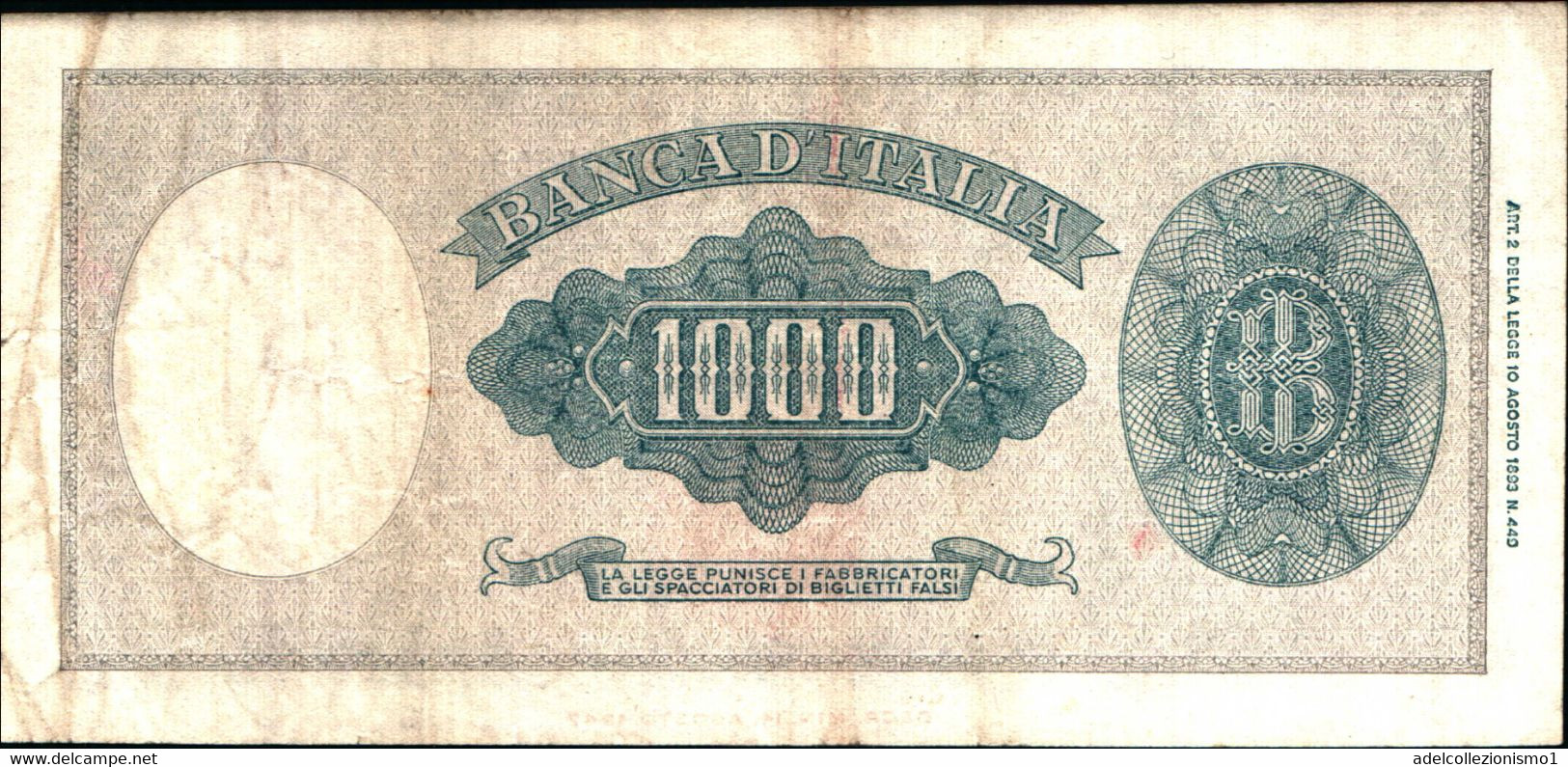 1786)splendida Banconota Da 1000 Lire  Italia(medusa) Del 10-2-1948  Vedi Foto - 1000 Liras