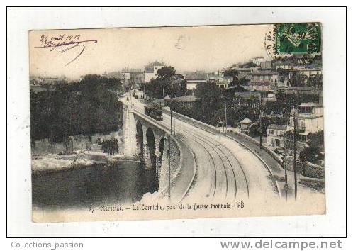 Cp, 13, Marseille, La Corniche, Pont De La Fausse Monnaie, Voyagée 1912 - Unclassified