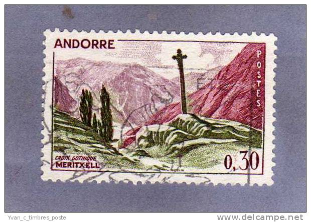 ANDORRE FRANCAIS TIMBRE N° 159 OBLITERE PAYSAGES LA CROIX GOTHIQUE DE MERITXELL - Used Stamps