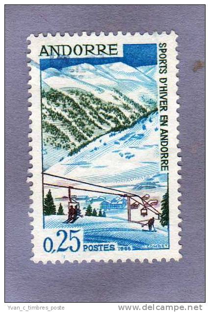 ANDORRE FRANCAIS TIMBRE N° 175 OBLITERE SPORTS D HIVER - Oblitérés