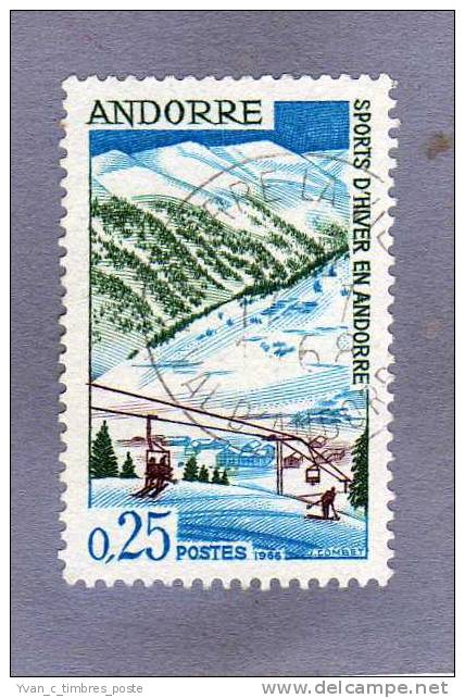 ANDORRE FRANCAIS TIMBRE N° 175 OBLITERE SPORTS D HIVER - Oblitérés