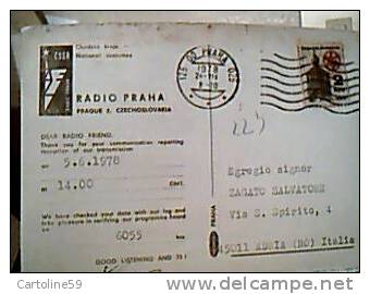 QSL RADIO PRAHA OLR  CHODSKE  KROJE  COSTUMI NAT. VB1978 CJ4215 Abrasa Alto - Radio